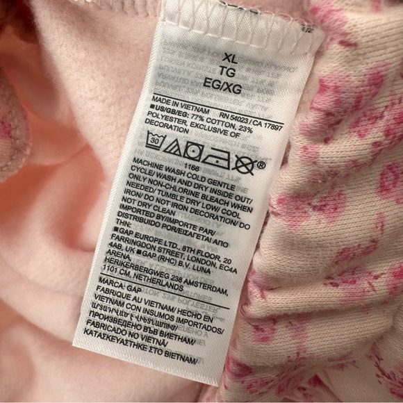 Gap x LoveShackFancy pink floral Sweatpants joggers Women’s XL - Picture 4 of 6